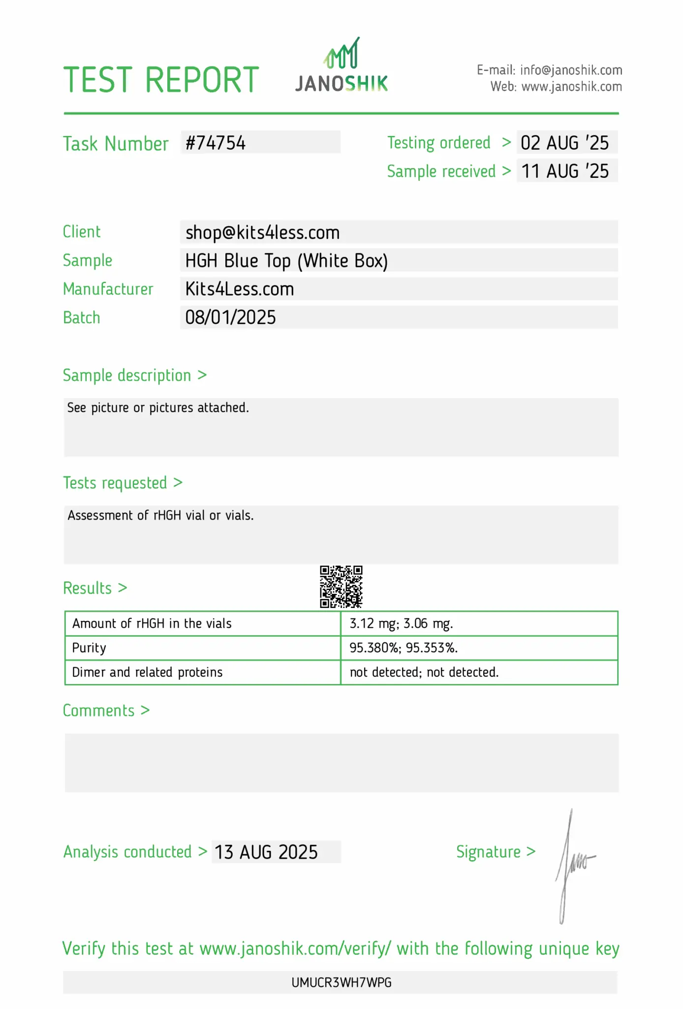 Test-Report-74754-1388x2048 HGH Whitebox | 100 IU