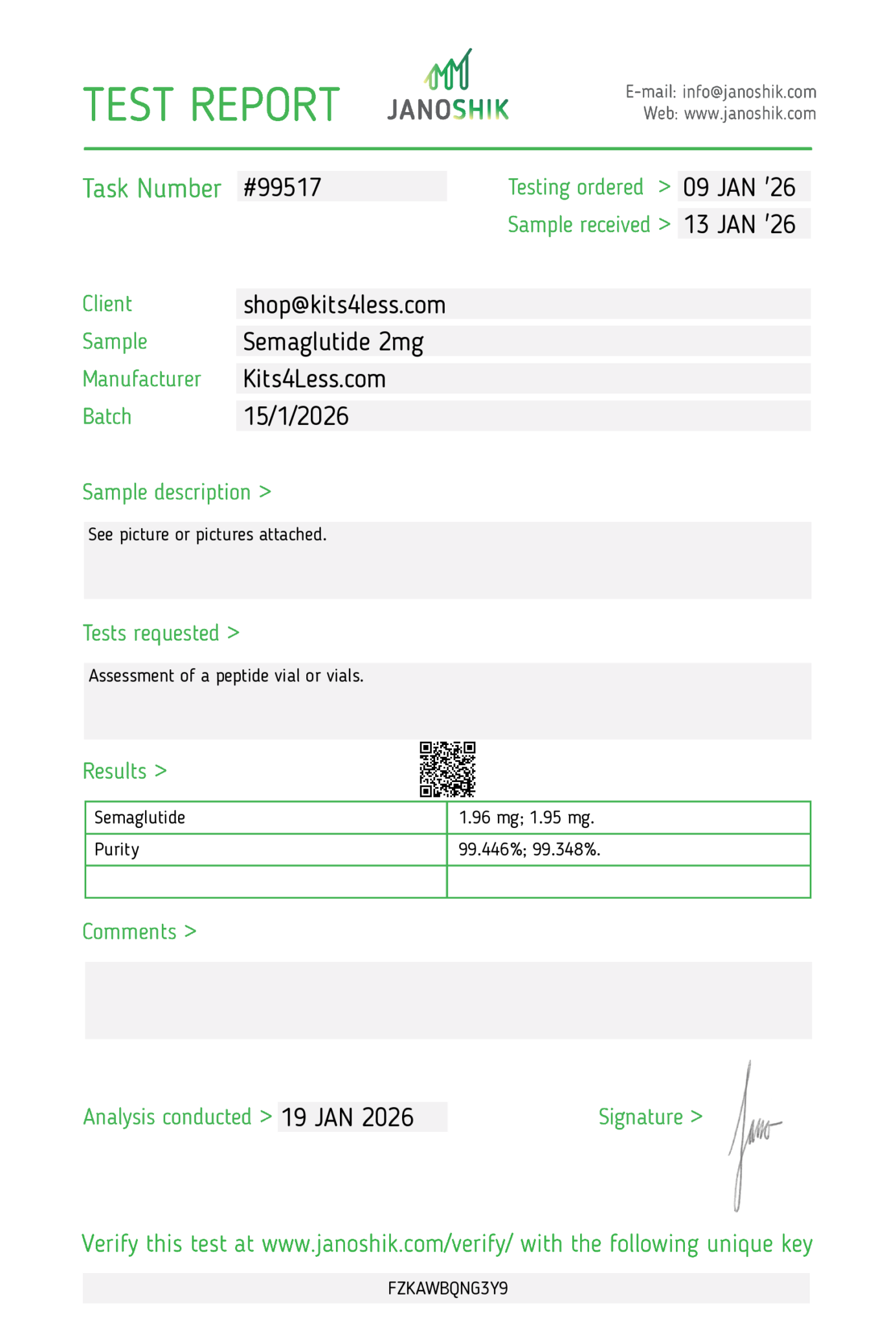 Test-Report-99517-1384x2042 Semaglutide 20mg Kit